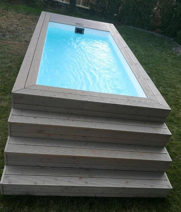 PISCINA CONTENEDOR CON REVESTIMIENTO DE MADERA — Piscinas de contenedor en venta en España — imagen 2