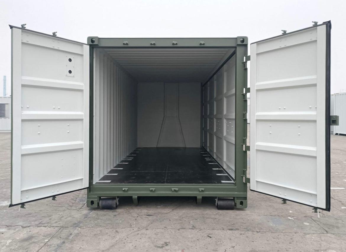 Contenedor 20 pies con apertura lateral verde oscuro nuevo — Contenedores con puertas laterales en venta en España — imagen 2